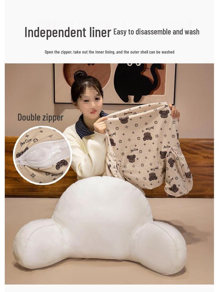 Soft Large Backrest Pillow: Washable Lumbar Support for Bed, Sofa, Dorm, and Pregnant Women