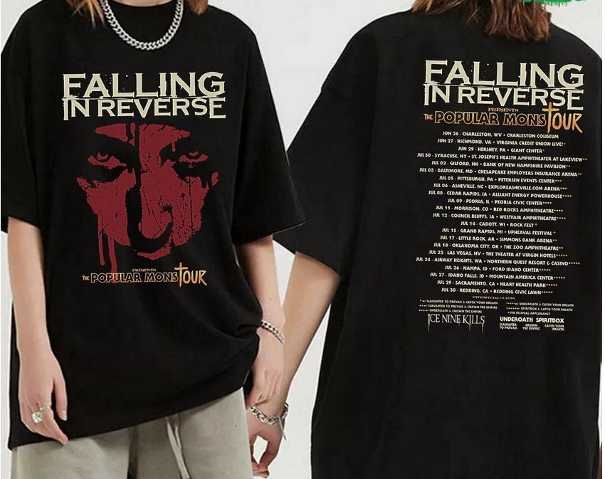 

Футболка с двусторонним принтом Falling In Reverse The Popular Mons Tour 2023 3XL