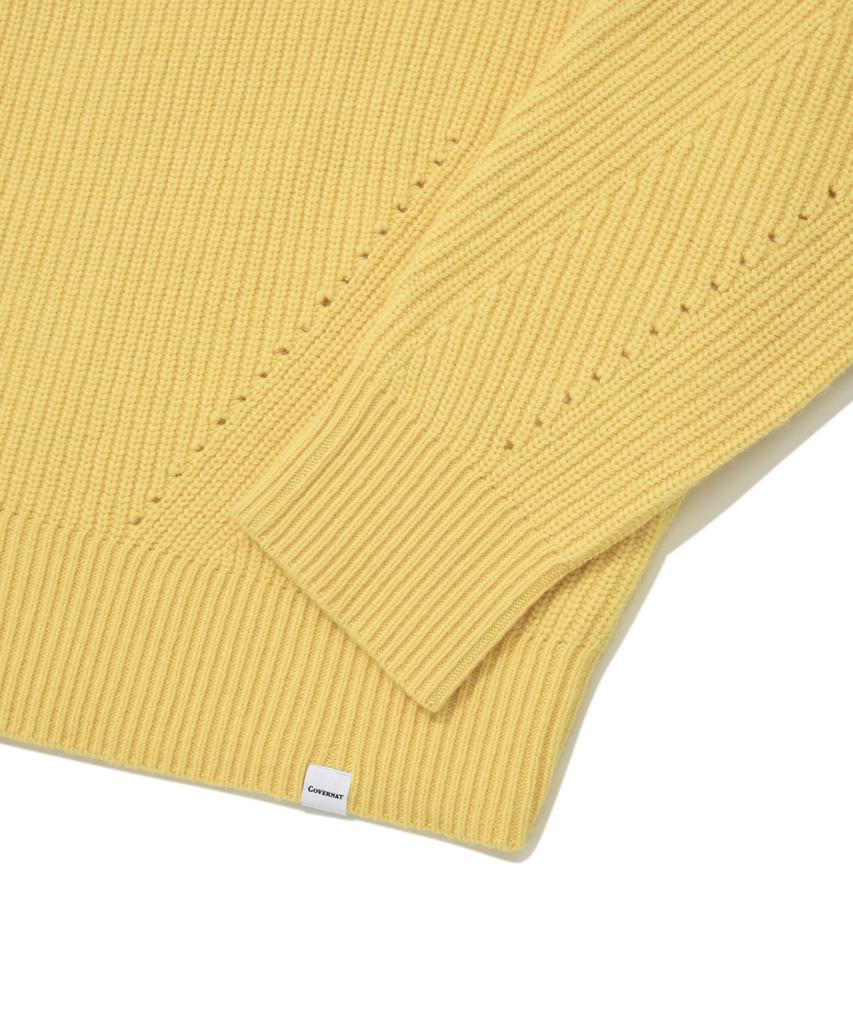 COVERNAT Lambswool Collared Knit Yellow