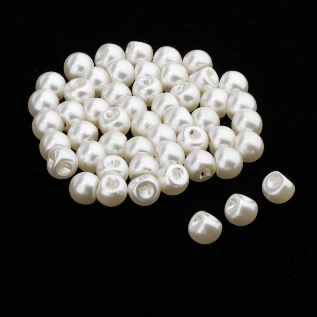 100pcs White Faux Pearl Button Sew on Skrit Garment Hat Wedding Dress Decor