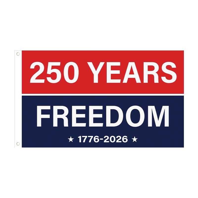 

250 Years 2026 Semiquincentennial Outdoor Anniversary Flag Durable Fabric Banner for Yard Garden Courtyard Festival Decoration One Size
