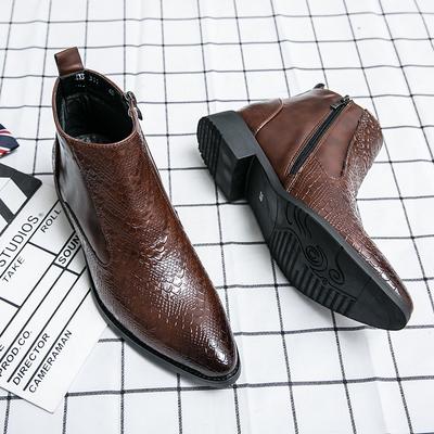 Herren Chelsea Boots Lackleder Herbstmode Brogue Schuh Bequem Marke Schwarz/Braun Sicherheit Gladiator Knöchel Flache Schuhe Cooles Geschenk