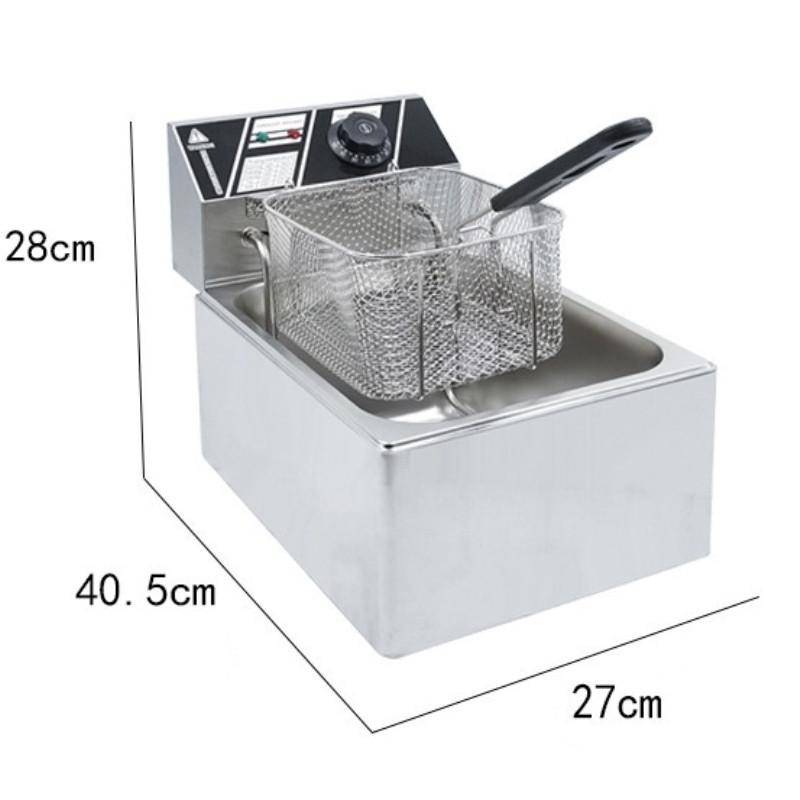 Large Capacity Electric Deep Fryer Single Cylinder French Frying Machine Stall Snack Cooking Equipment