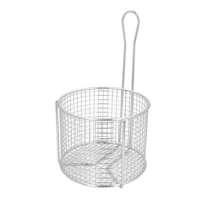 Stainless Steel Fry Basket Reusable Round French Fry Chip Fry Basket with Handle for Frying Serving Food