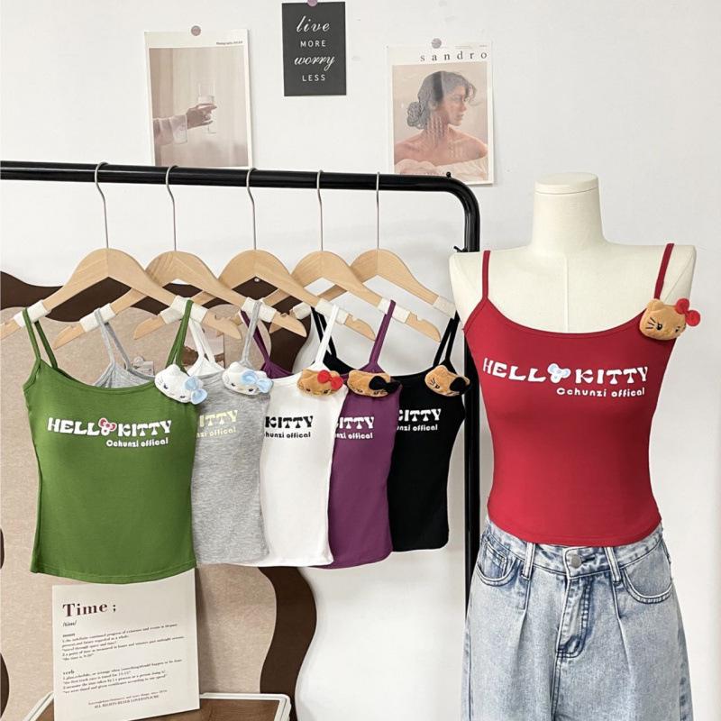 Amerikanisches Retro-Damen-Schlankheits-Süßes Buchstaben-Camisole