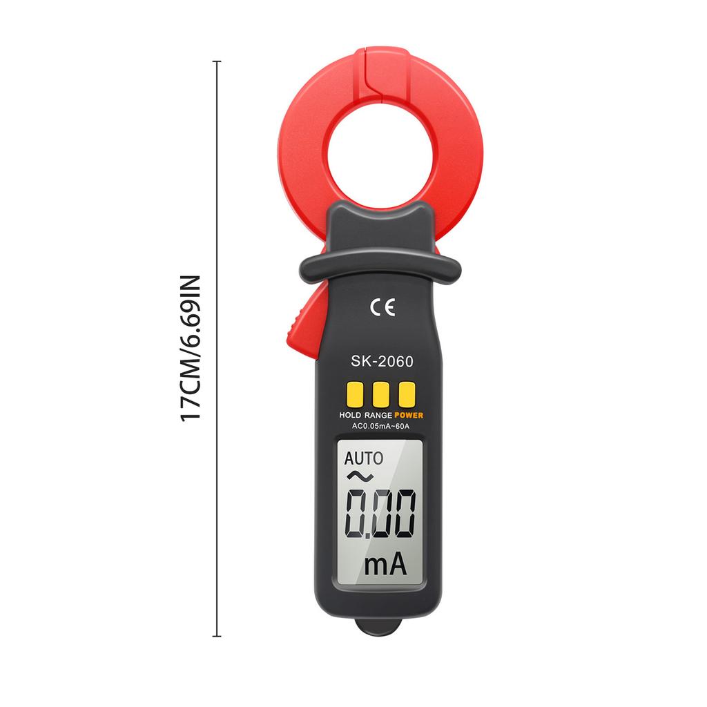 Digital Clamp Meter 60A Range AC DC Current Leakage Tester 1999 Counts Auto Range Hold Ammeter Clampmeter Amperimetro