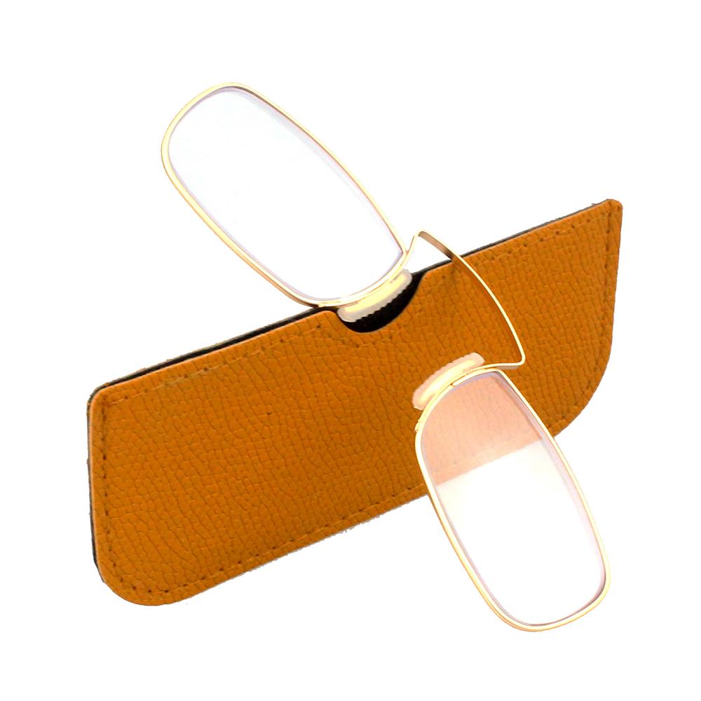 Mini Metal Nose Clip Reading Glasses Easy to Carry Reading Glasses Unisex Vintage HD Presbyopic Glasses 3.5