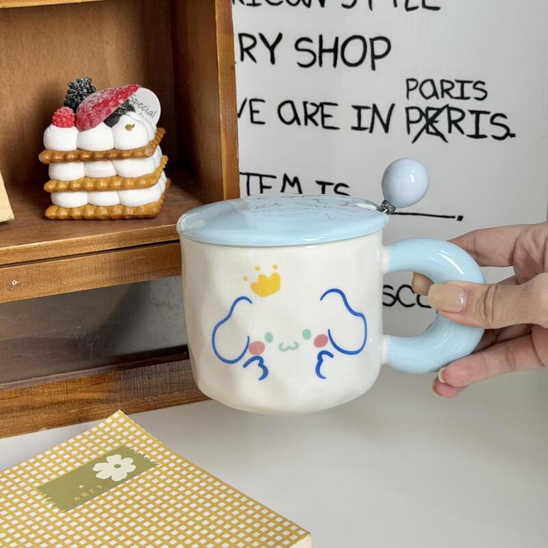 Ceramic Mug with Lid and Spoon