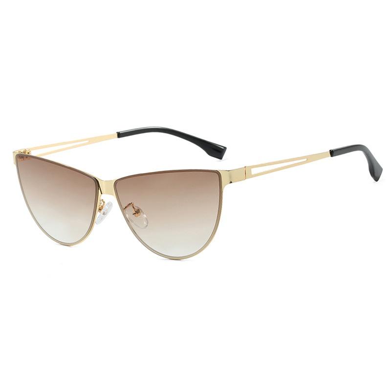 

New Luxury Sexy Cat Eye Women Sunglasses Fashion Retro Punk Metal Frame Men Outdoor Travel Driving Uv400 as picture