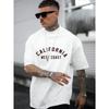 Mens Cotton T-Shirt Personality Vintage Casual Tops All-math Oversize Tee Clothing Man Short Sleeve  Harajuku Redtube