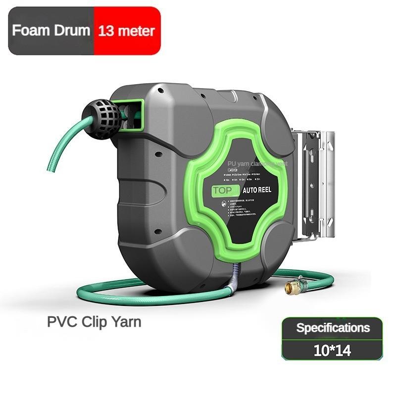 Automatic Retractable Hose Pipe Reel Automotive Maintenance And Beauty Tube Winder Wall Mounted Water Drum