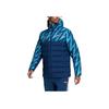 Adidas Geometric Pattern Print Color Block Long Sleeve Hooded Down Jacket Men Outerwear Blue GR4230