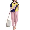 ZANZEA Women Short Sleeve Print Blouse and Pants Summer Two Piece Suit Sets