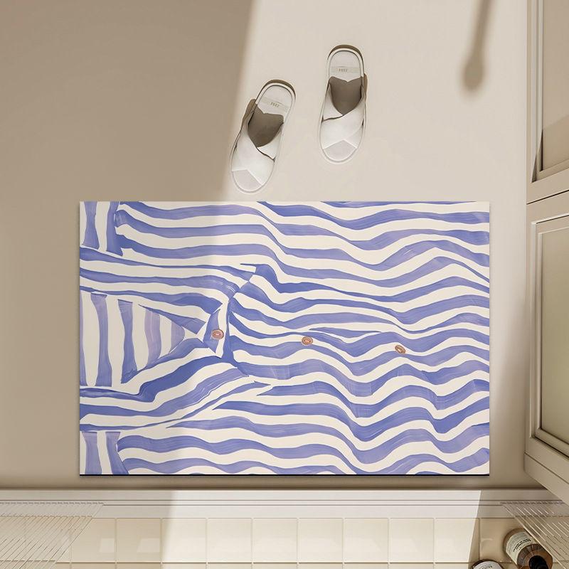 

Simple Striped Diatom Mud Floor Mat Bathroom Absorbent Floor Mat Non-Slip Quick-Drying Dirt-Resistant Floor Mat Toilet Door Floor Mat 40 * 60Cm (diatom mud)