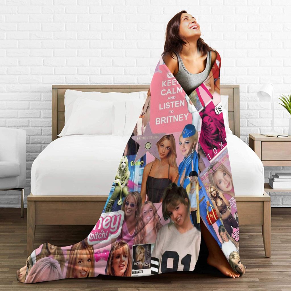 Warm Soft Blankets Travel Office Britneys Spears  Throw Blanket  Flannel Bedspread For Couch Chair Print Sofa Bed Cover