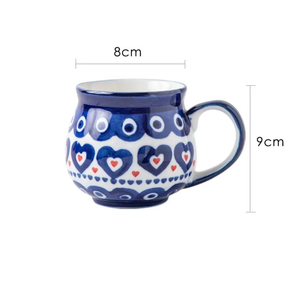 National Style Cup Fashion Large Capacity Retro Mug Home Water Milk Mark Mug Gold Inlaid Couple Cup Holiday Birthday Gift