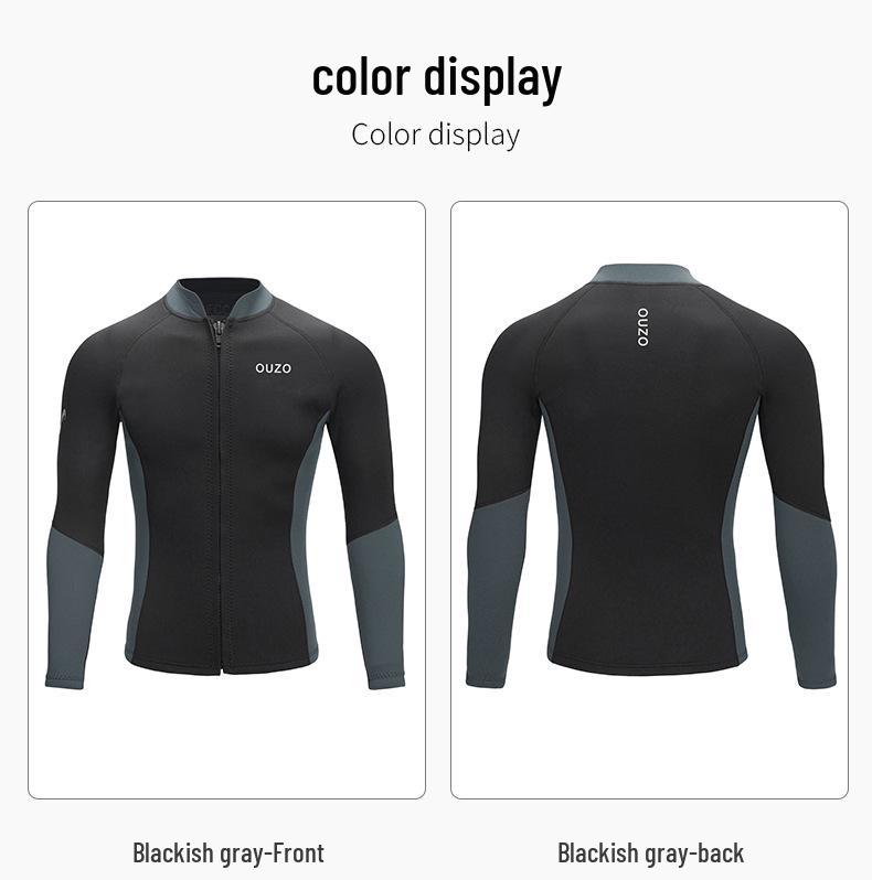 Herren 1,5 mm Neoprenanzug Split Langarm-Top zum Surfen, Schwimmen, Yoga und Tauchen