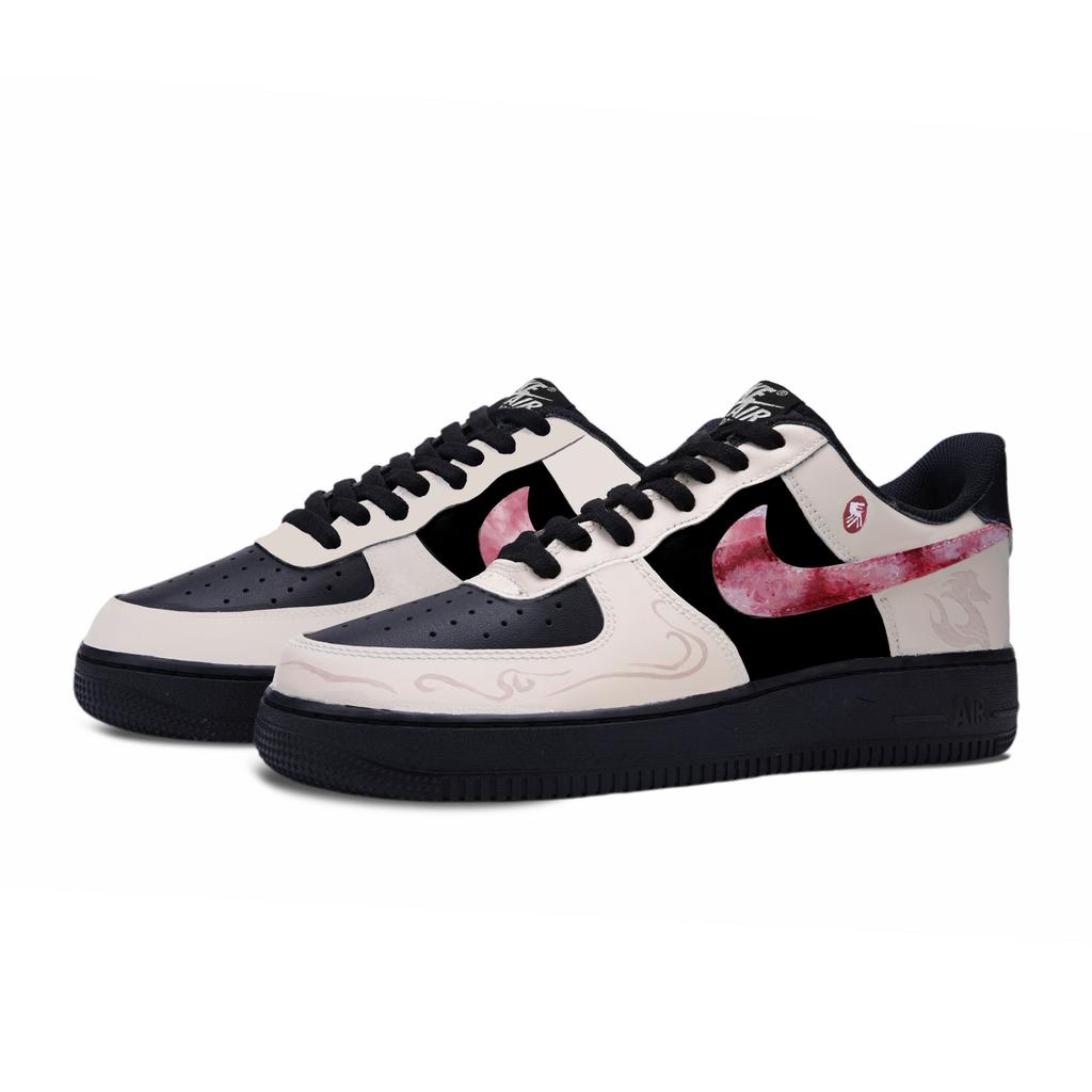 Nike Air Force 1 Horse Year Prosperity Leather Low top Skateboard Shoes Men's Black FZ0627-010(Team1862-)