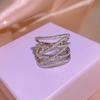Accessories Ladies Exaggerated Luxury Ring Ring Micro Zircon Ring Ring