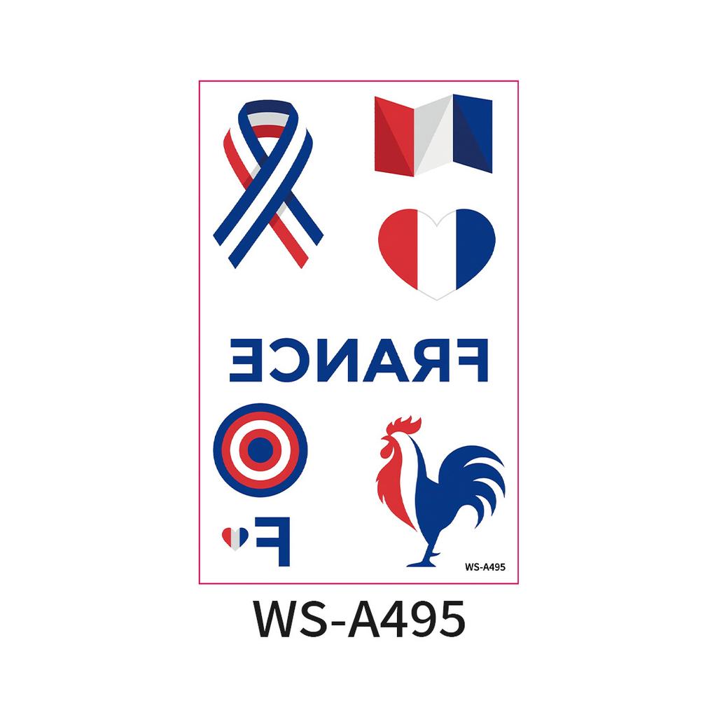 World Cup Argentina Belgium Fans Flag Face Sticker Waterproof Competition Game Tattoo Sticker