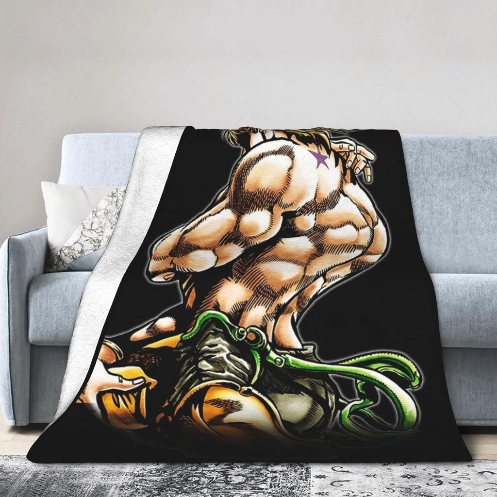 Jojos Bizarre Adventure Mächtiger Stand-Nutzer Decke Flanell Frühling Herbst Warme Überwurfdecke für Bett Sofa Teppichstück