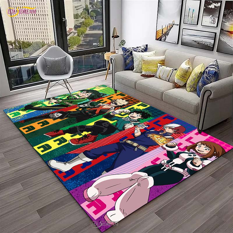 Cartoon Anime Carpet for Living Room Bedroom Rug My Hero Kitchen Kids Door Unslip Floor Mats Birthday gift photography props Rug