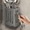 Wall Mounted Chopsticks Cage Black Cutlery Holder Multifunctional Drain Chopsticks Basket  for Home