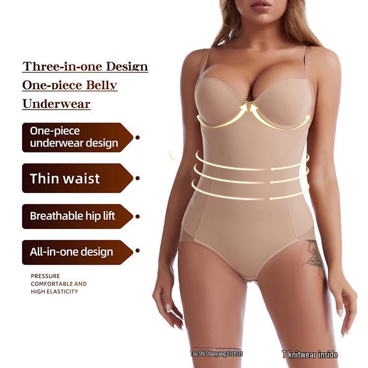 European-American Body Shaping Bodysuit: Plus Size Underwire Bra, Waist & Belly Lifting