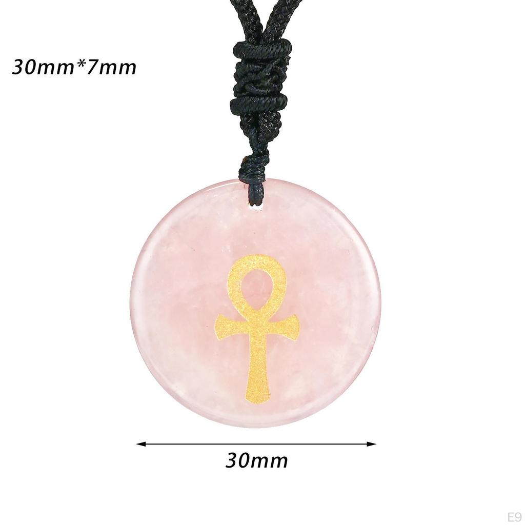30mm Diameter Round Necklace Pendant Ancient Egyptian Ankh Cross Fashion Jewelry Talisman