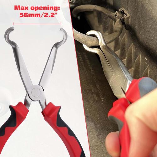LEONTOOL Hose Pliers, Fuel Hose Clamp Pliers, Mechanic Pliers, Hose Grippers with Semi-Round and Bent Tips, Automotive Spark Plug Pliers, Spark Plug B