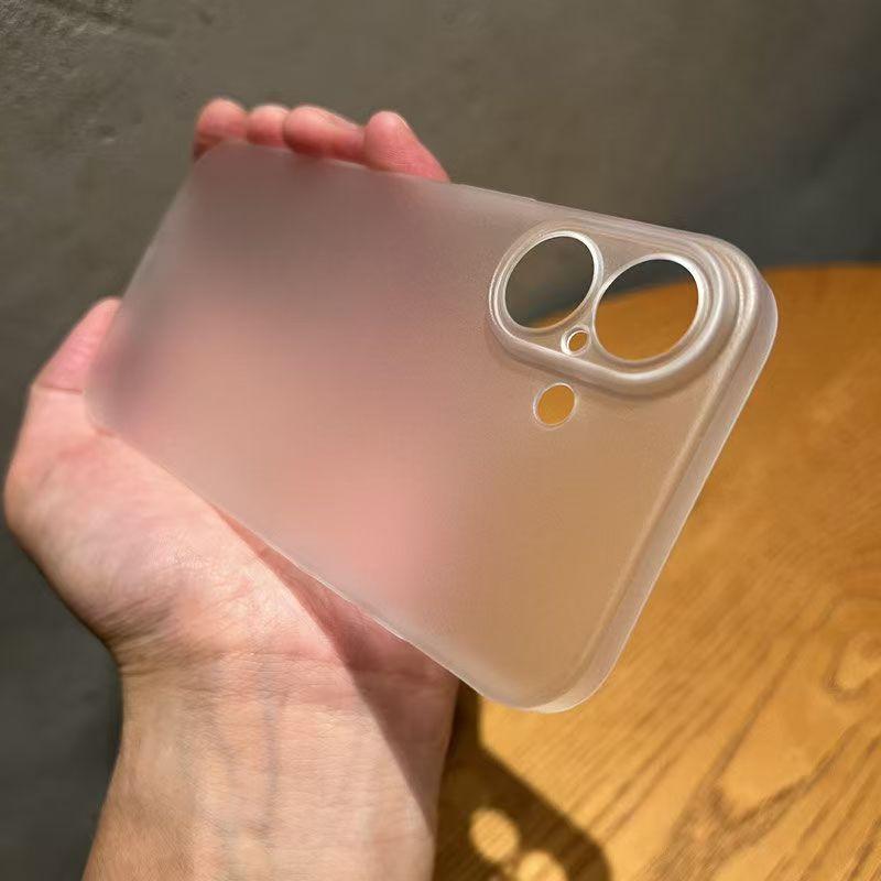 Plain Ultra Thin PC Hard Case For iPhone 16E 16 15 14 13 12 Pro Max Plus Matte Transparent Colorful Cover Translunt Fundas