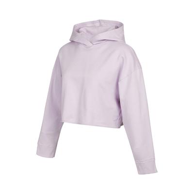 Yoga Luxe Solid Short Cropped Long-Sleeve Hoodie Women Tops Dusty-Pink DM6982-530