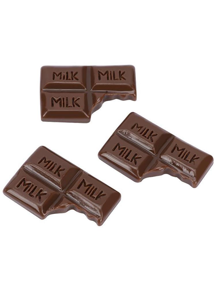 30 Peças Resina Artificial Bolo de Chocolate Flatback Verso Plano Cabochão DIY Comida Ornamento Miniatura para Capa de Celular Joias
