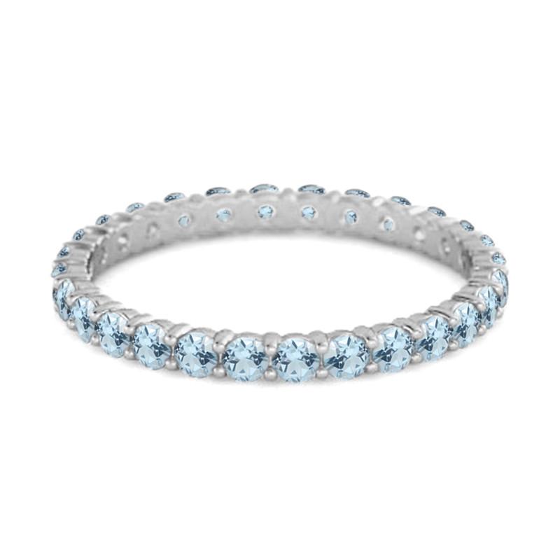Blå Topas Full Evighetsring – 925 Sterling Silver