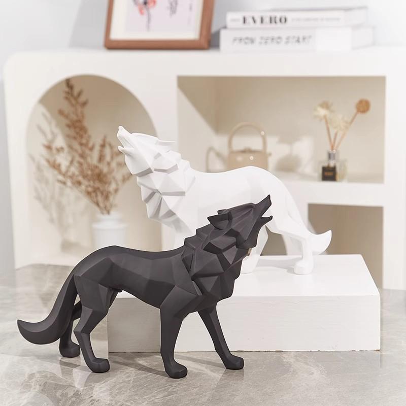 Moderne Schlichte Geometrische Wolf Ornamente Leichter Luxus Stil Hochwertige Heimdekoration Wohnzimmer TV-Schrank Kunstharz Handwerk