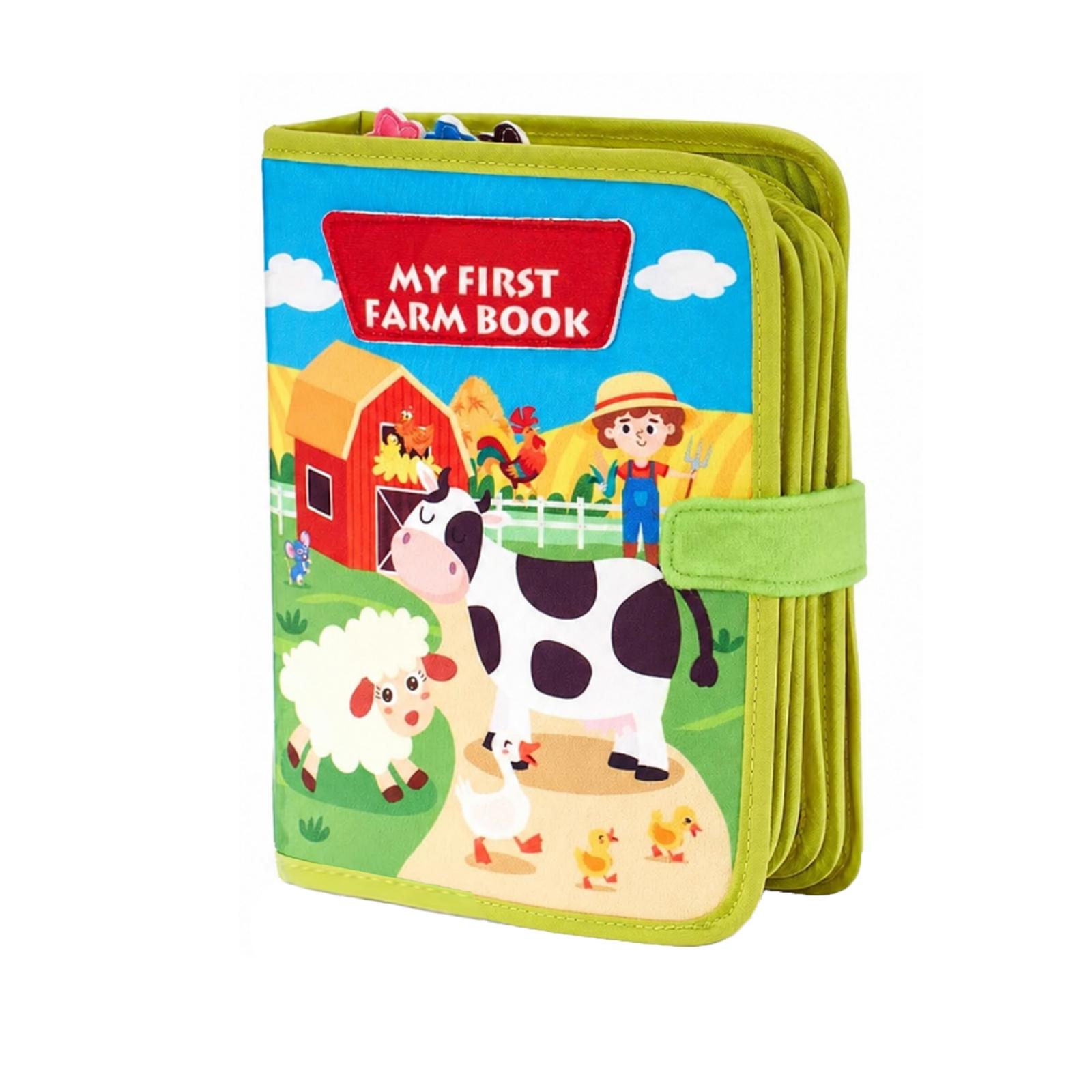 My First Farm Book Soft Fabric Educational Quiet Book Early Learning Activity Felt Board for Toddlers and Preschoolers Interactive Play one size