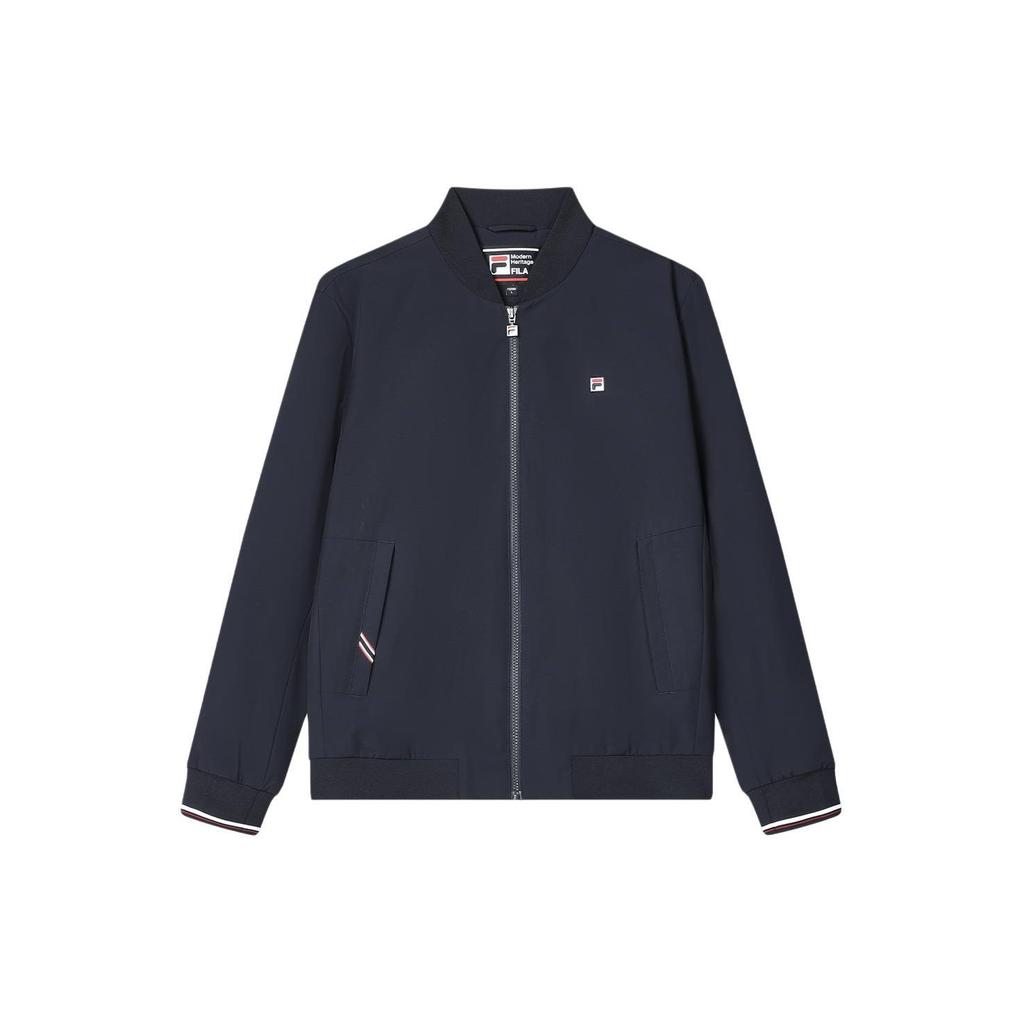 Fila Embroidered Logo Baseball Collar Casual Woven Jacket Men Jackets Legendary-Blue F11M411708F-NV