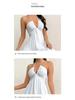 European & American Deep V Spaghetti Strap Backless Dress - Wedding, Party & Vacation Style
