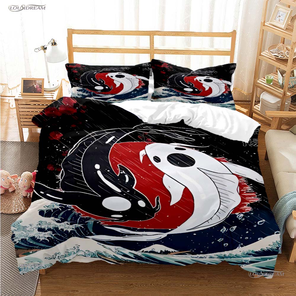 Comforter Yin Yang Koi Fish Casal All Season Duvet Luxury Bedding Set Soft And S Teen Single/Double/Queen/King