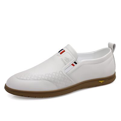 Spring New Men's Casual Shoes Soft Sole Comfortable Commuting Work Shoes Men's Outdoor Driving Shoes Simple White Free Delivery