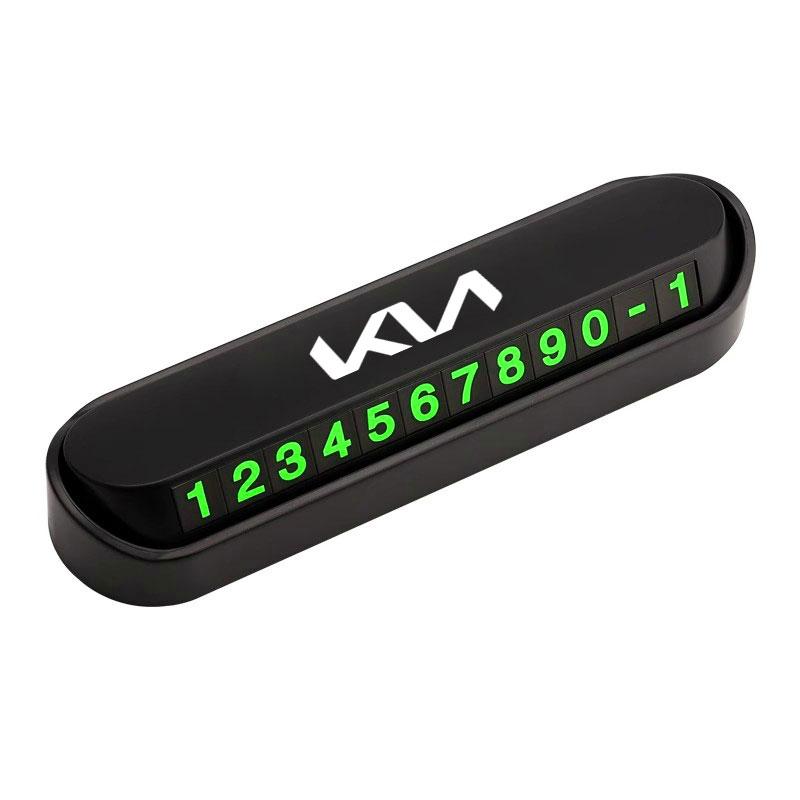 Car Temporary Parking Card Auto Emblem Phone Number Card Plate For KIA K5 K9 Ceed RIO Sorento Stinger Forte EV6 Niro Soul Cerato VP5