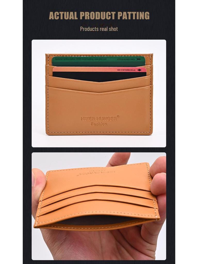 Slim Leather Card & ID Holder with Change Pocket