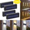 Solar Wall Lamp Outdoor Waterproof Solar Lights Up And Down Convex Lens Lighting For Garden Street Landscape Balcony Outdoor Dec