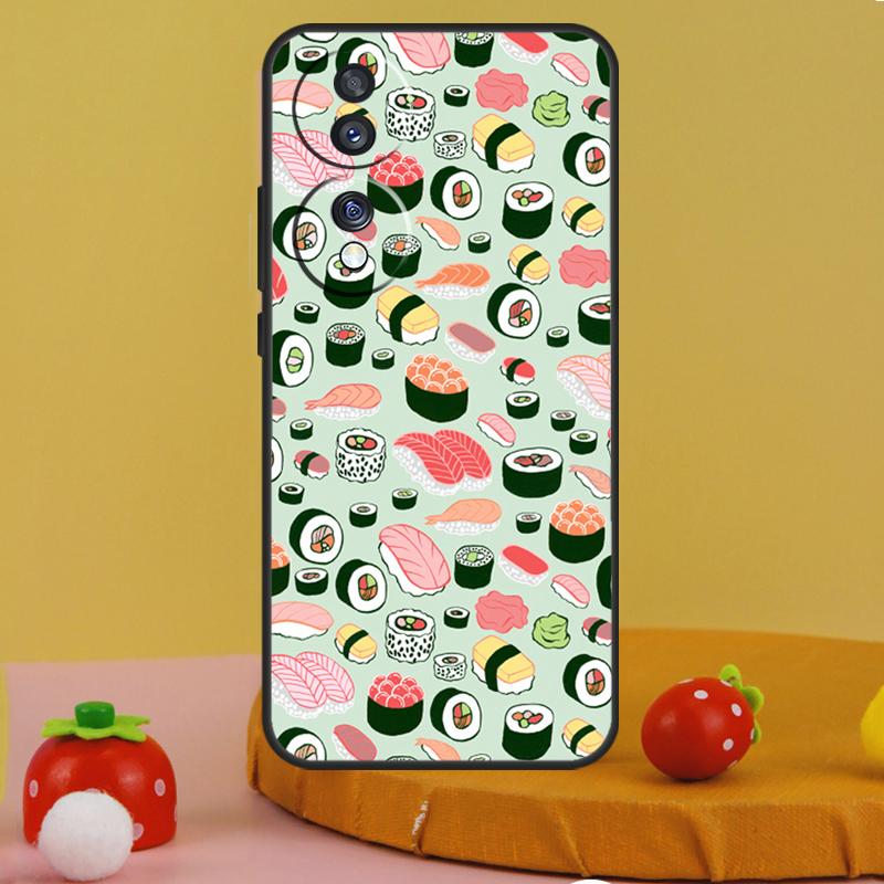 

Kawaii Sushi Pattern Case For Honor 200 Pro X9c X9a X8a X7a X6a X7 X8 X9 X8b X9b 50 70 90 Magic 5 6 Lite Cover Honor 50
