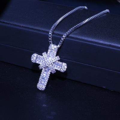 Klassische Retro Glänzende Zirkonia Kreuz für Frauen Mode Gold Silber Farbe Kristall Kreuz Choker Anhänger Halskette Partei Schmuck