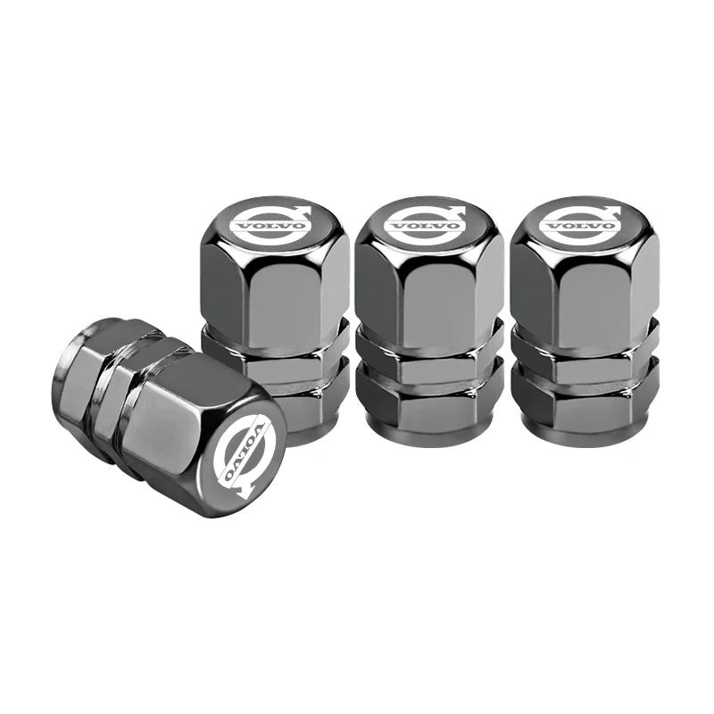 4Pcs Aluminum Alloy Car Wheel Tire Valve Caps Stem Cover For Volvo Rdesign XC60 XC90 XC40 V50 V60 V40 EX30 S60 C30 V70 S90 AWD