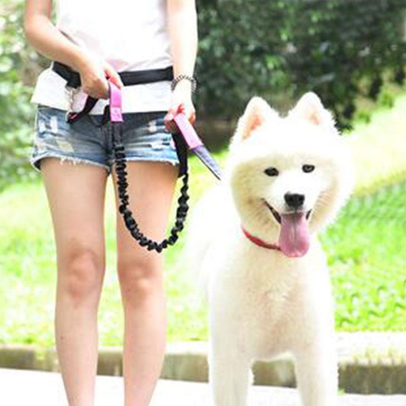 Adjustable Hand Free Dog Leash for Dog Pet Walking Running Jogging Dog Leashes Waist Belt Chest Strap Traction Rope Pet Collars