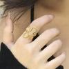 Thumb Ring Irregular Hollow Flower Shape Adjustable Opening Design Finger Ring Stainless Steel Finger Band Versatile Jewelry Gift