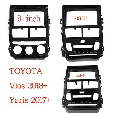 2 Din 9 cali Radio samochodowe Instalacja DVD GPS Mp5 Plastikowa rama panelu czołowego dla Toyota Vios Yaris(Ręczny AC) Zestaw montażowy na desce rozdzielczej 2018