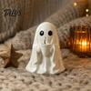 Desktop Halloween Ornaments Cute Ghost Figurine, Resin Tabletop Ornament with Black Cat And Healing Style Desk Coffee Cup Decor for Home Office